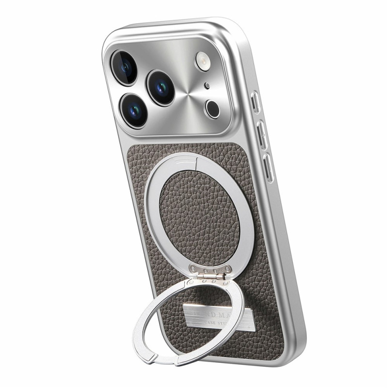 Litchi Magnet-Hülle für iPhone 18 Pro / 17 Pro mit 360°-Halterung