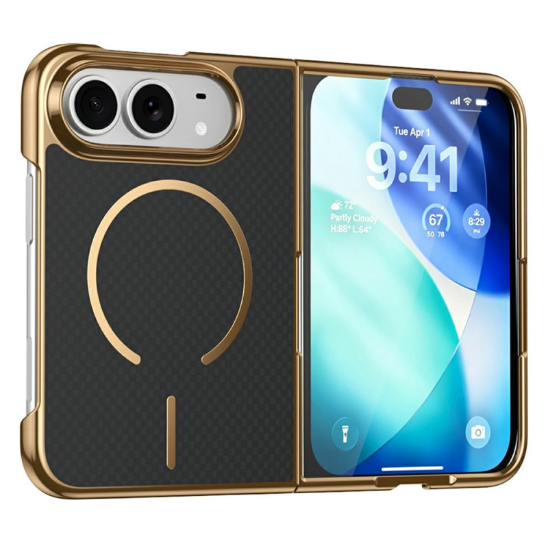 Coque iPhone Duo Magnétique Texture Carbone avec Verre Trempé