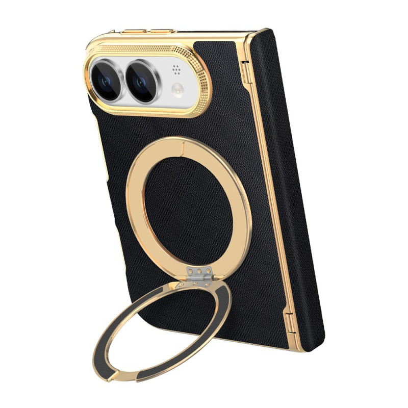 Magnetische iPhone-Hülle „Duo“ mit Karomuster und Halterung