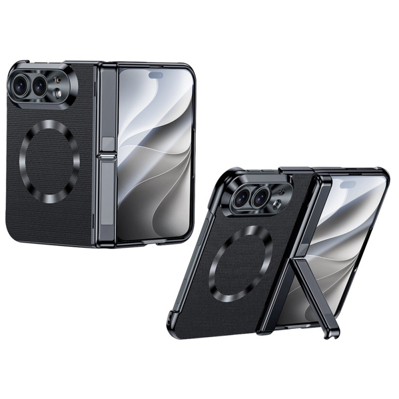 Magnetische iPhone-Hülle „Duo“ in Lederoptik mit Scharnierhalterung