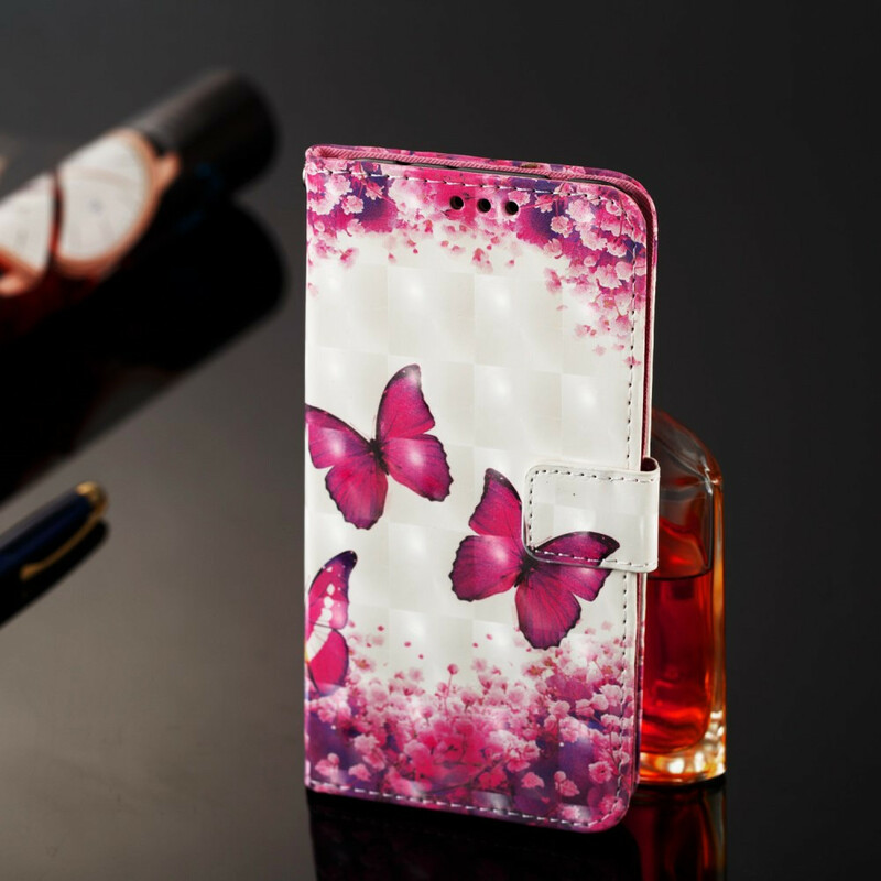 Samsung Galaxy A20e Hülle Rote Schmetterlinge