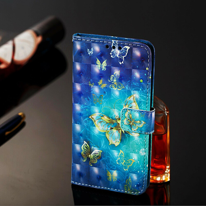Samsung Galaxy A20e Hülle Goldene Schmetterlinge