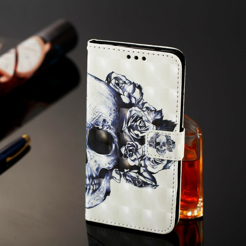 Hülle Samsung Galaxy A20e Totenkopf Blume