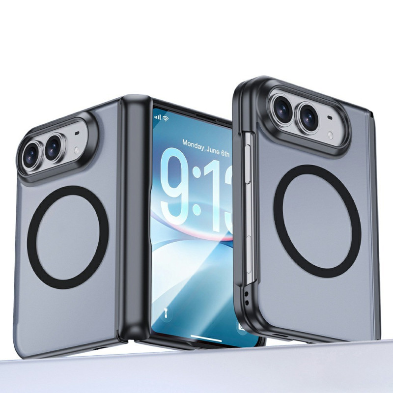 Magnetische iPhone-Hülle „Duo“ in matter Optik mit gehärtetem Glas