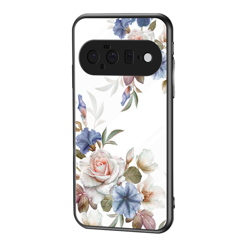Google Pixel 11-Hülle aus gehärtetem Glas mit Blumenmuster