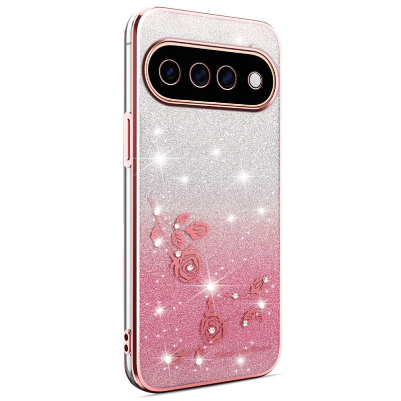 Google Pixel 11 Pro-Hülle mit Blumen und Strasssteinen von KADEM