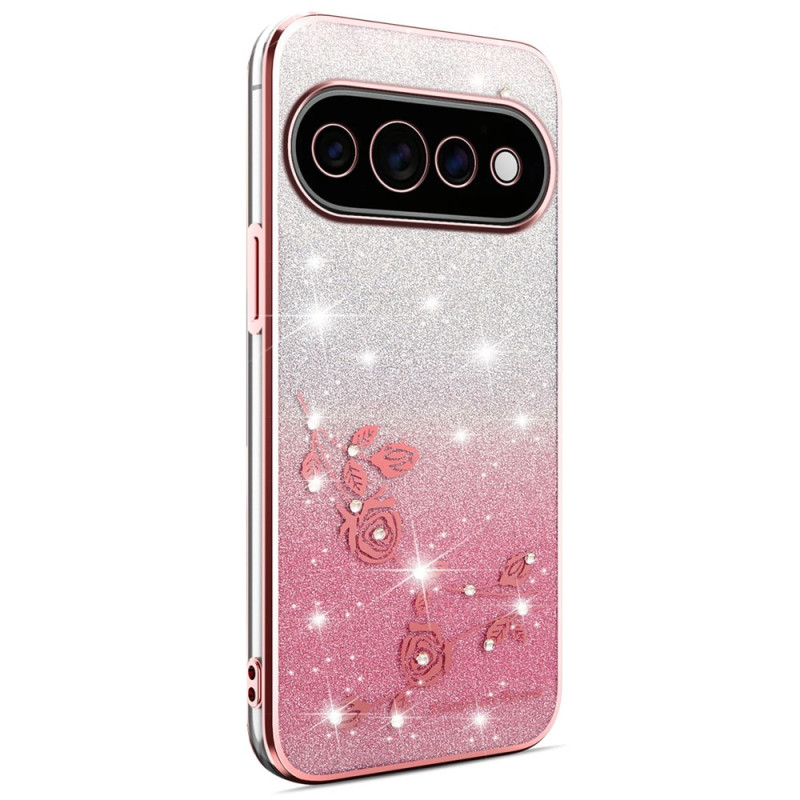 Google Pixel 11 Pro XL-Hülle mit Blumen und Strasssteinen von KADEM