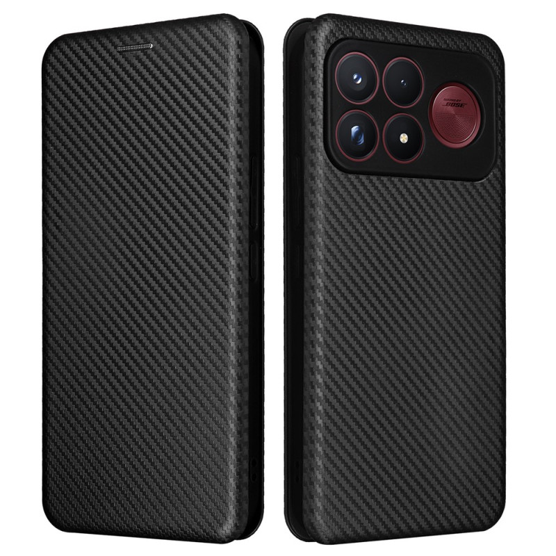 Flip-Cover für Poco F9 Pro aus Kohlefaser