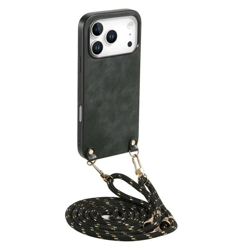 iPhone 18 Pro / 17 Pro Hülle mit Kordel im Wildleder-Look