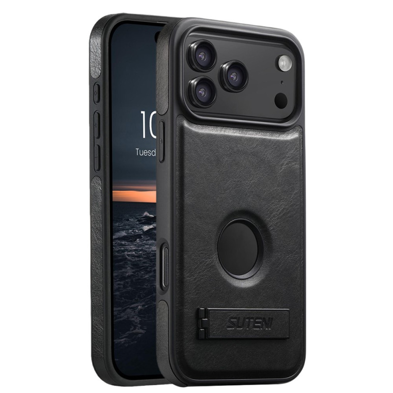 Magnetische iPhone 18 Pro Max / 17 Pro Max-Hülle in Lederoptik mit Halterung