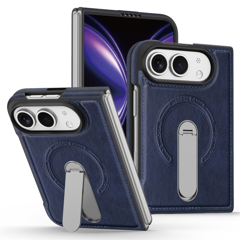 Magnetische iPhone-Hülle „Duo“ in Lederoptik mit um 360° drehbarer Halterung