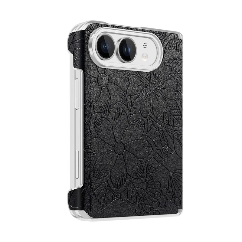 Magnetische iPhone-Hülle „Duo“ mit Blumenmuster und Scharnier-Schutz