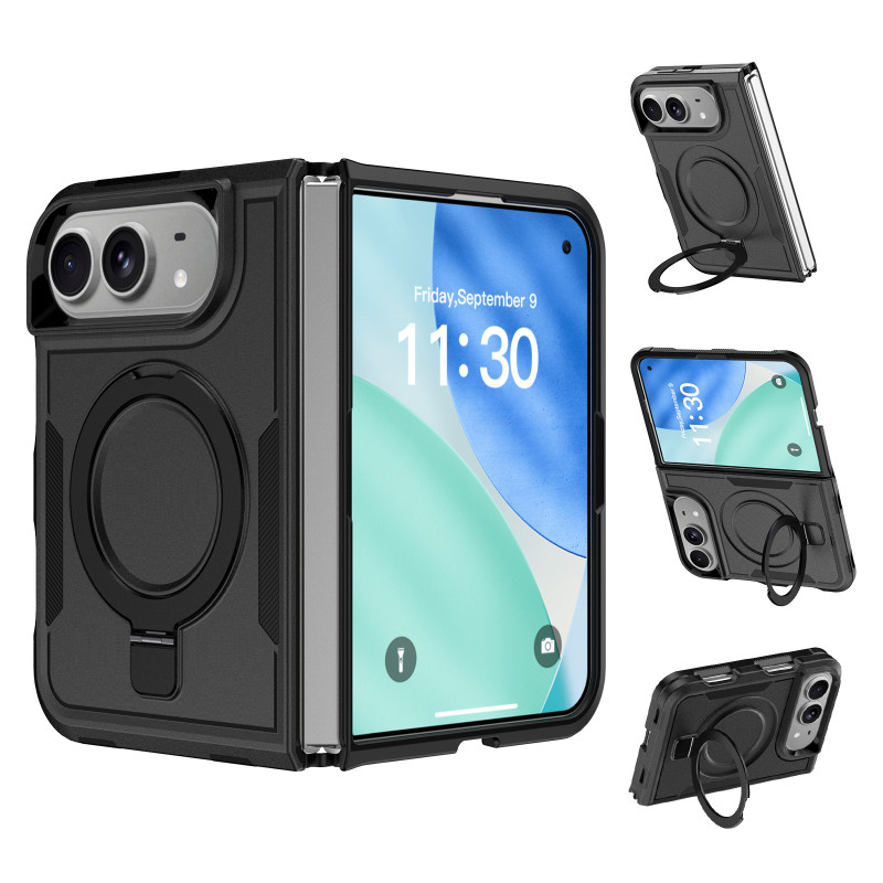Stoßfeste iPhone-Hülle „Duo Magnétique“ mit drehbarem Haltering