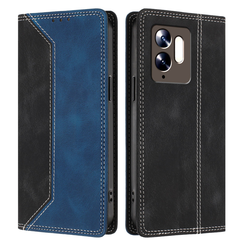 Flip-Cover für Poco C95 Pro in zweifarbigem Wildleder-Look