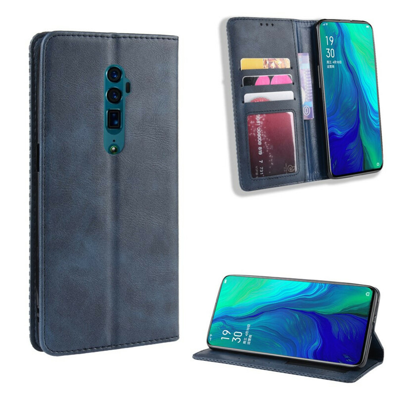 Flip Cover Oppo Reno 10x Zoom Vintage Styled Leather Effect