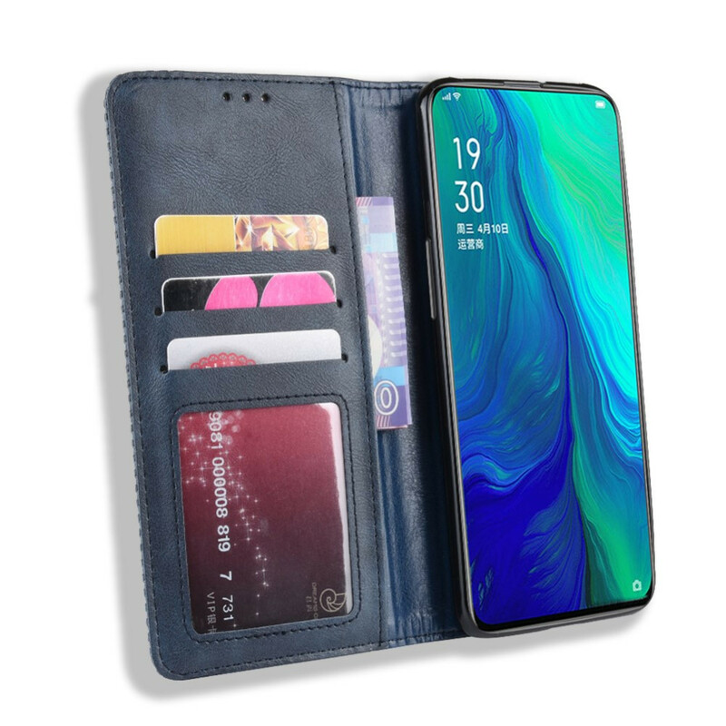 Flip Cover Oppo Reno 10x Zoom Vintage Styled Leather Effect