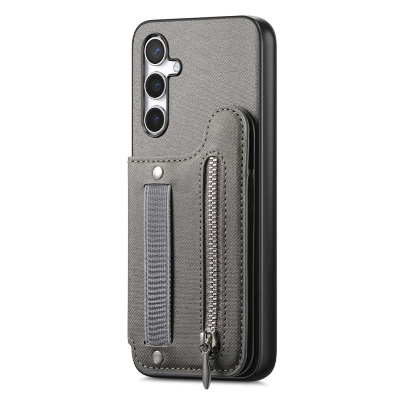 Hülle für Samsung Galaxy A18 4G / A17 4G / 5G mit Kartenfach, RFID-Schutz und Jeans-Optik sowie Armband
