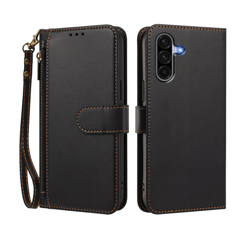 Hülle für Samsung Galaxy A18 4G / A17 4G / 5G – Brieftaschenhülle mit Platz für 4 Karten und Reißverschlusstasche