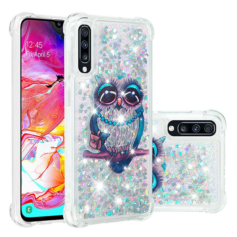 Samsung Galaxy A70 Miss Eule Glitzer Cover Samsung Galaxy A70 Miss Eule Glitzer Cover