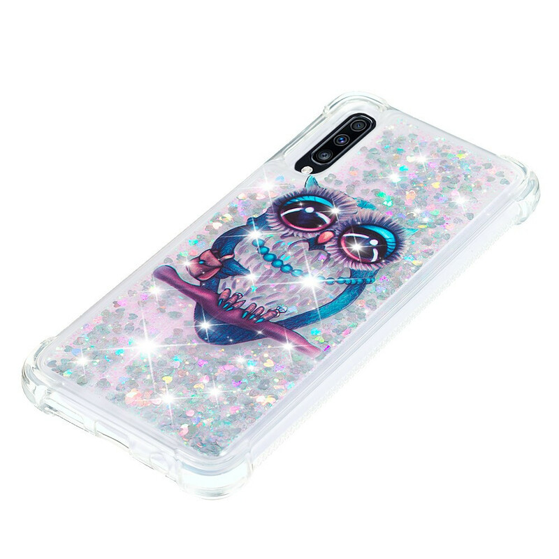 Samsung Galaxy A70 Miss Eule Glitzer Cover Samsung Galaxy A70 Miss Eule Glitzer Cover