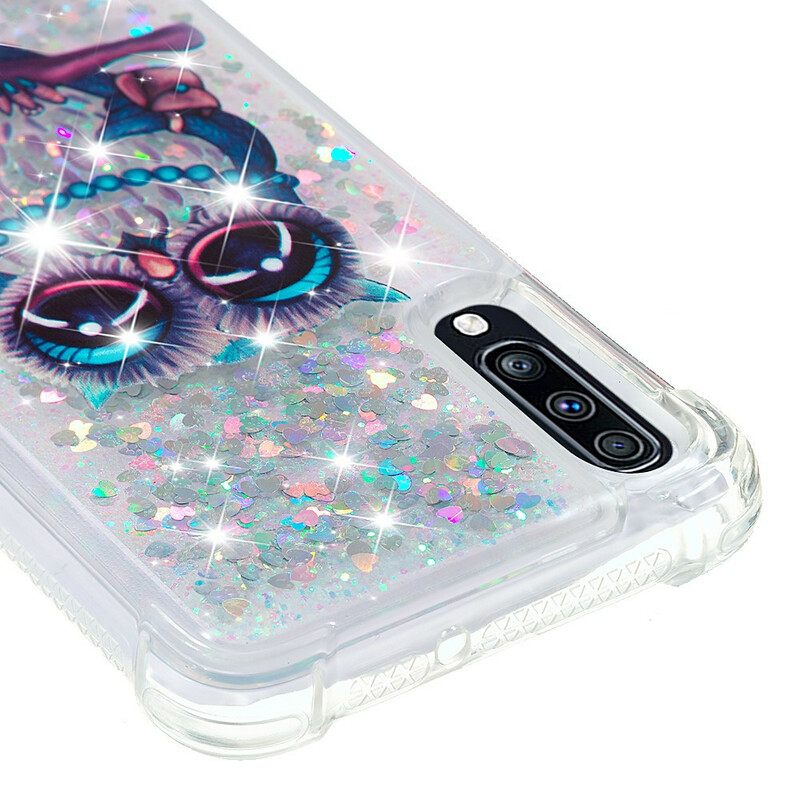 Samsung Galaxy A70 Miss Eule Glitzer Cover Samsung Galaxy A70 Miss Eule Glitzer Cover