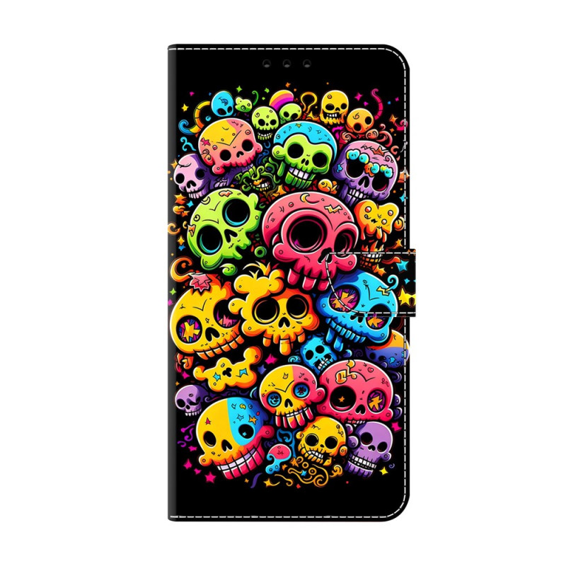 Hülle für das Xiaomi Redmi Note 17 Pro Max 5G mit bunten Totenköpfen