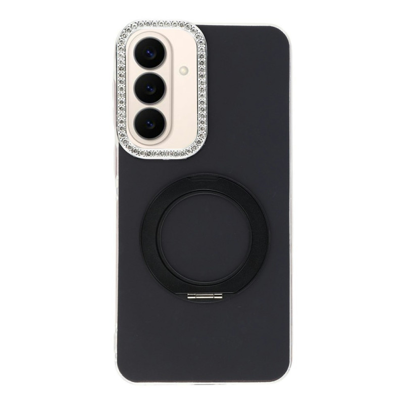 Magnetische Samsung Galaxy S26 FE-Hülle mit Strasssteinen und um 360° drehbarem Halter