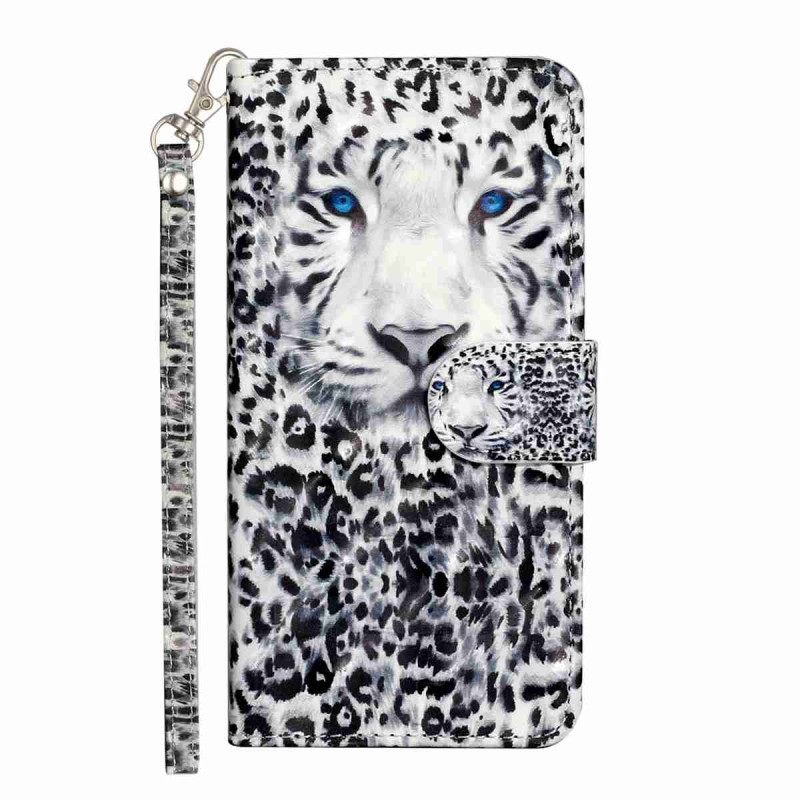 Samsung Galaxy S26 FE-Hülle mit Leopardenmuster und Trageriemen