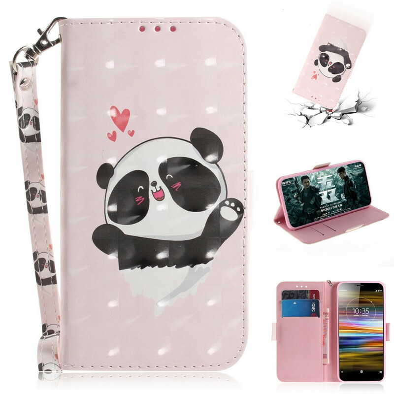 Sony Xperia L3 Panda Love Tasche mit Riemen