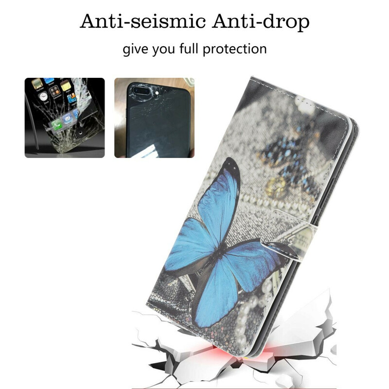  Samsung Galaxy Note 10 Plus Schmetterling Hülle Blau