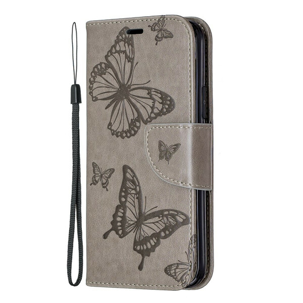 iPhone 11 Pro Hülle Bedruckte Schmetterlinge mit Riemen