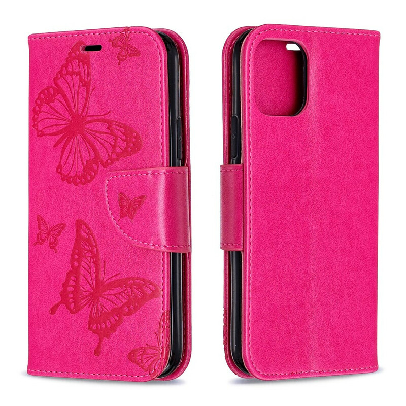 iPhone 11 Hülle Gedruckte Schmetterlinge mit Riemen