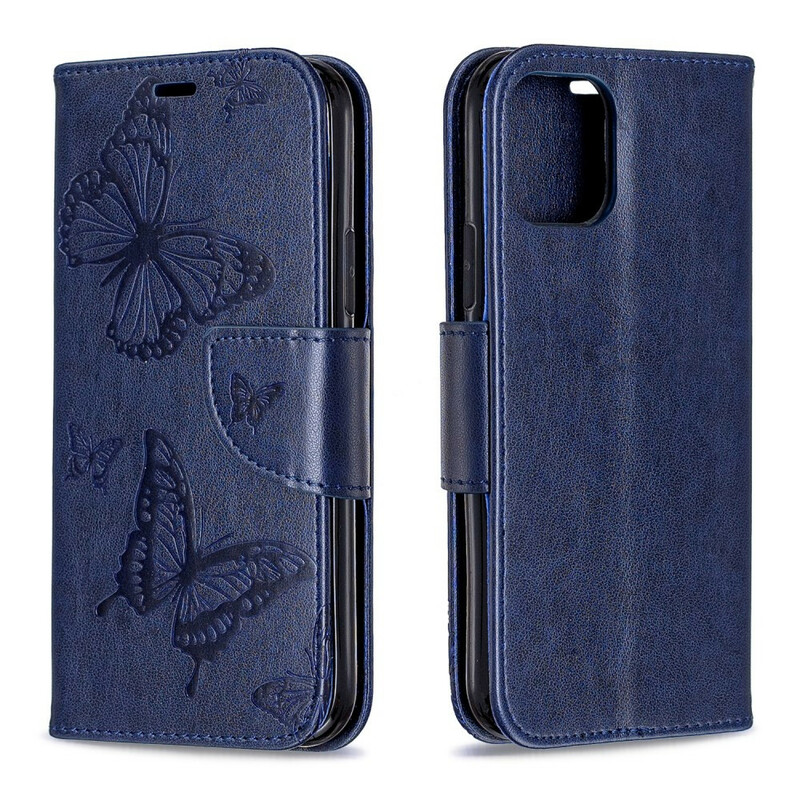 iPhone 11 Hülle Gedruckte Schmetterlinge mit Riemen