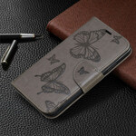 iPhone 11R Hülle Bedruckte Schmetterlinge mit Trageriemen