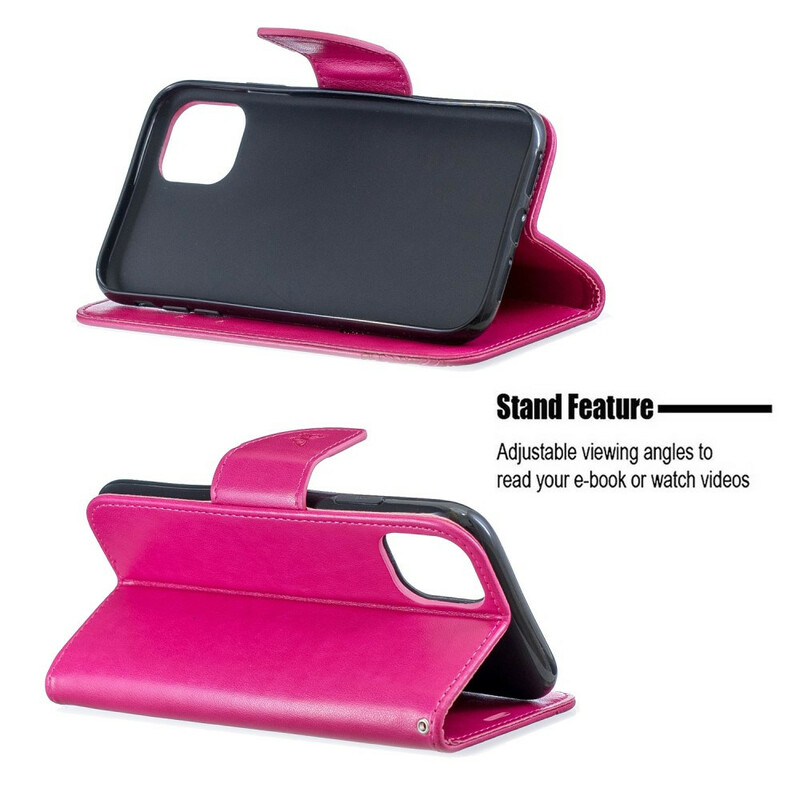 iPhone 11R Hülle Bedruckte Schmetterlinge mit Trageriemen