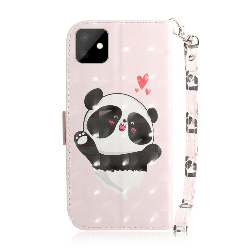 iPhone 11R Panda Love Hülle mit Trageriemen