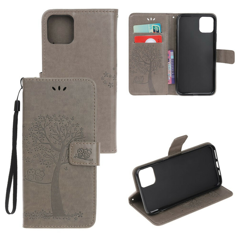 iPhone 11R Hülle Baum und Eulen mit Riemen iPhone 11R Hülle Baum und Eulen mit Riemen