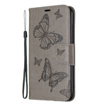 iPhone 11 Max Hülle Bedruckte Schmetterlinge mit Riemen