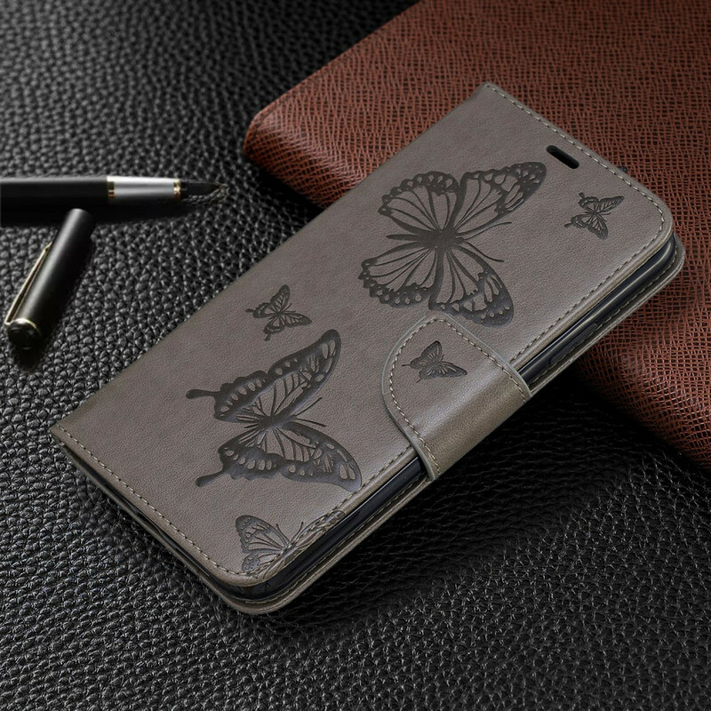 iPhone 11 Max Hülle Bedruckte Schmetterlinge mit Riemen