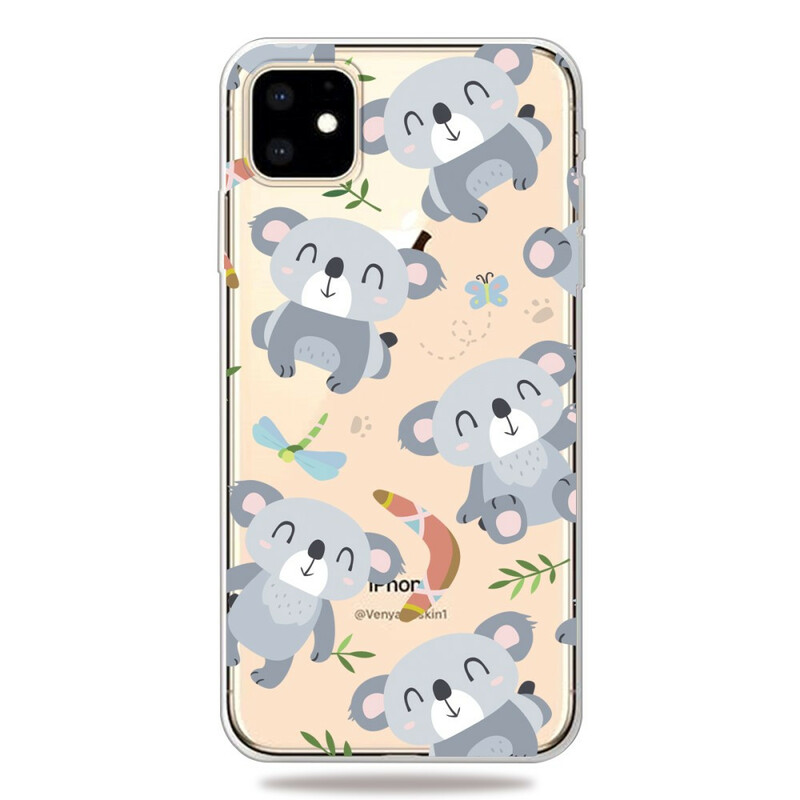 iPhone 11 Cover Niedliche Koalas Grau