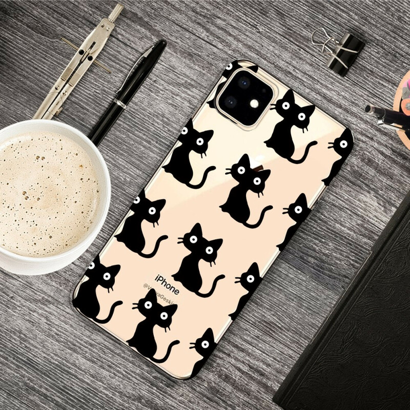 iPhone Cover 11 Multiple Schwarze Katzen