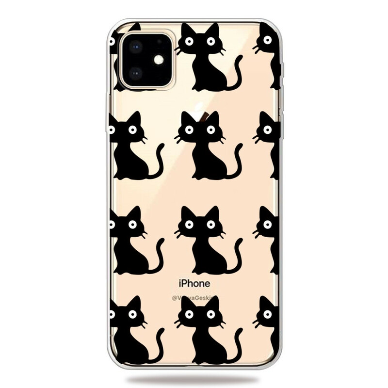 iPhone Cover 11 Multiple Schwarze Katzen