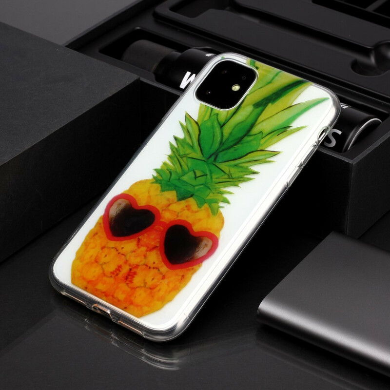 Transparentes iPhone 11 Cover Incognito Ananas