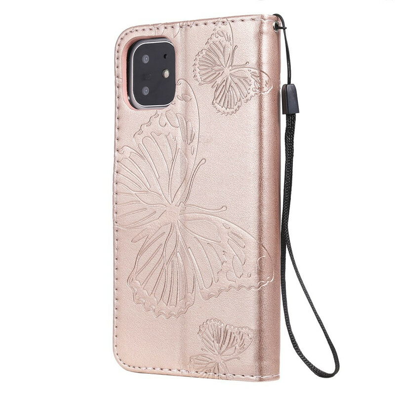 iPhone 11 Hülle Riesige Schmetterlinge mit Riemen