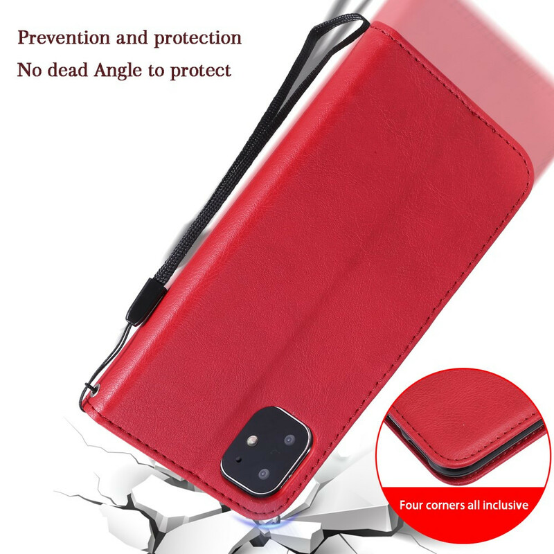 iPhone 11 Hülle in Lederoptik mit Trageriemen