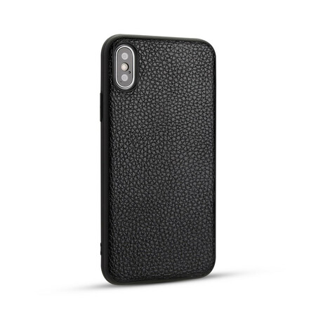 iPhone XS Hülle aus echtem Litschi-Leder