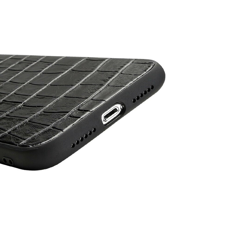 iPhone XR Hülle aus echtem Leder mit Krokodil-Muster