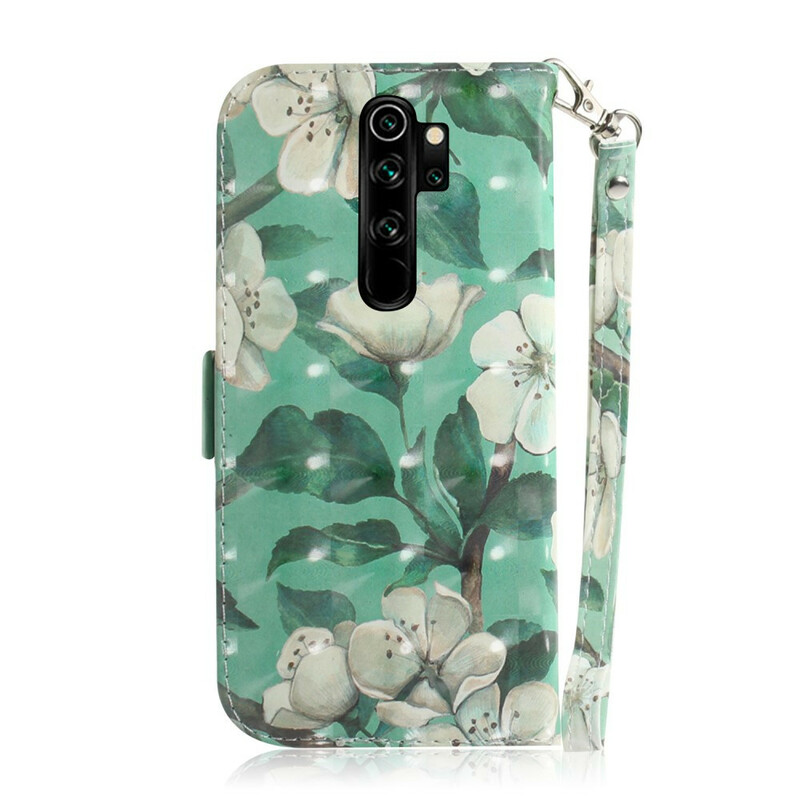 Xiaomi Redmi Note 8 Pro Tasche Blumenzweig mit Riemen