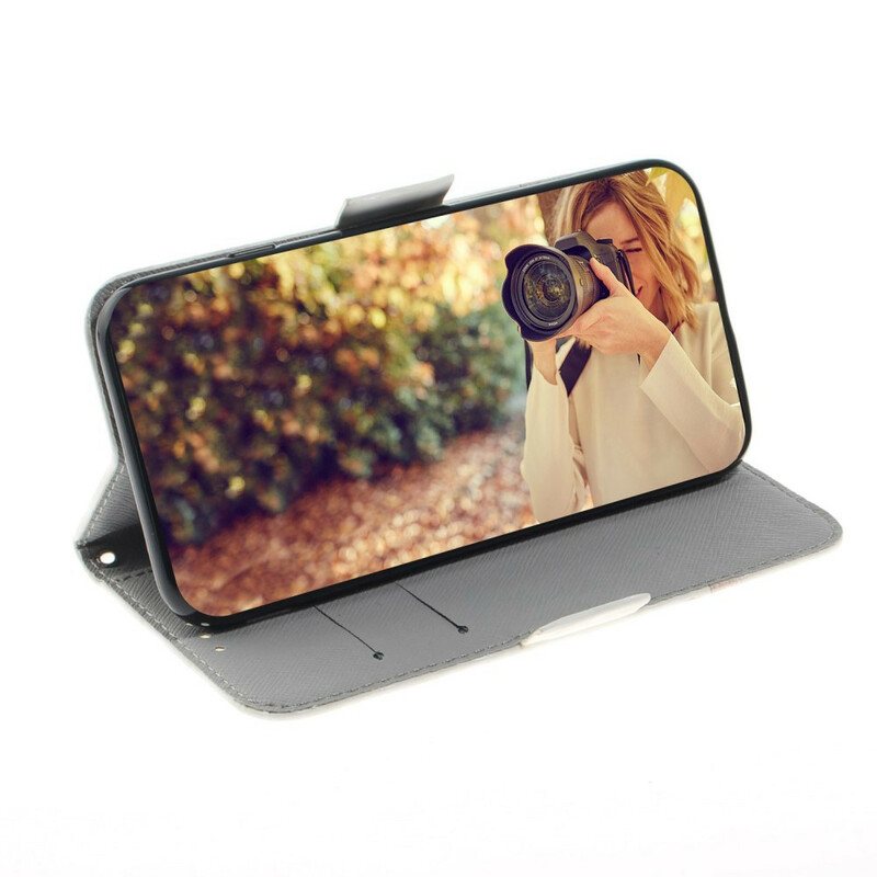 Xiaomi Redmi Note 8 Pro Tasche Blumenzweig mit Riemen