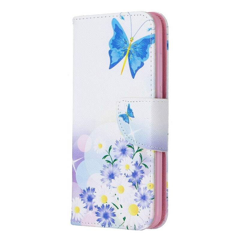Xiaomi Redmi 7A Hülle Gemalte Schmetterlinge und Blumen